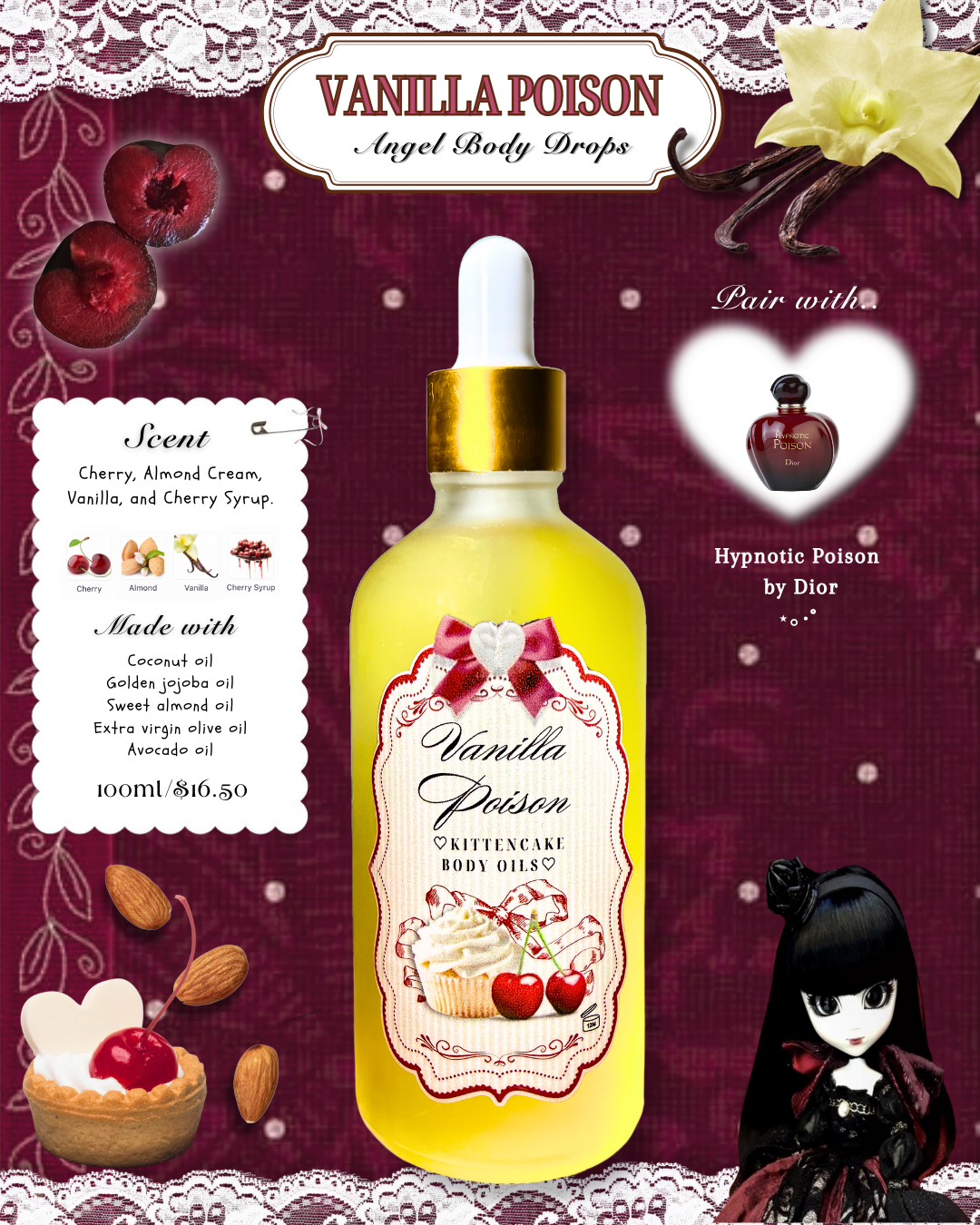 Vanilla Poison Body Oil ‧˚ 🍒